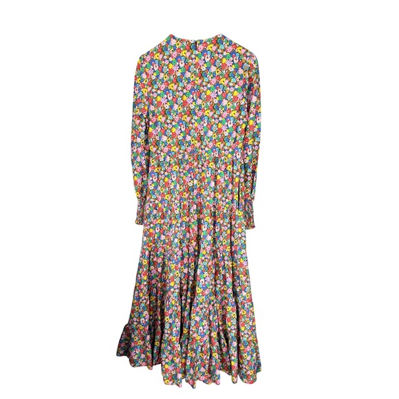 A7 Boden‎ Floral Midi Dress Long Sleeve Tiered Skirt UK14R US10R - Picture 7 of 9